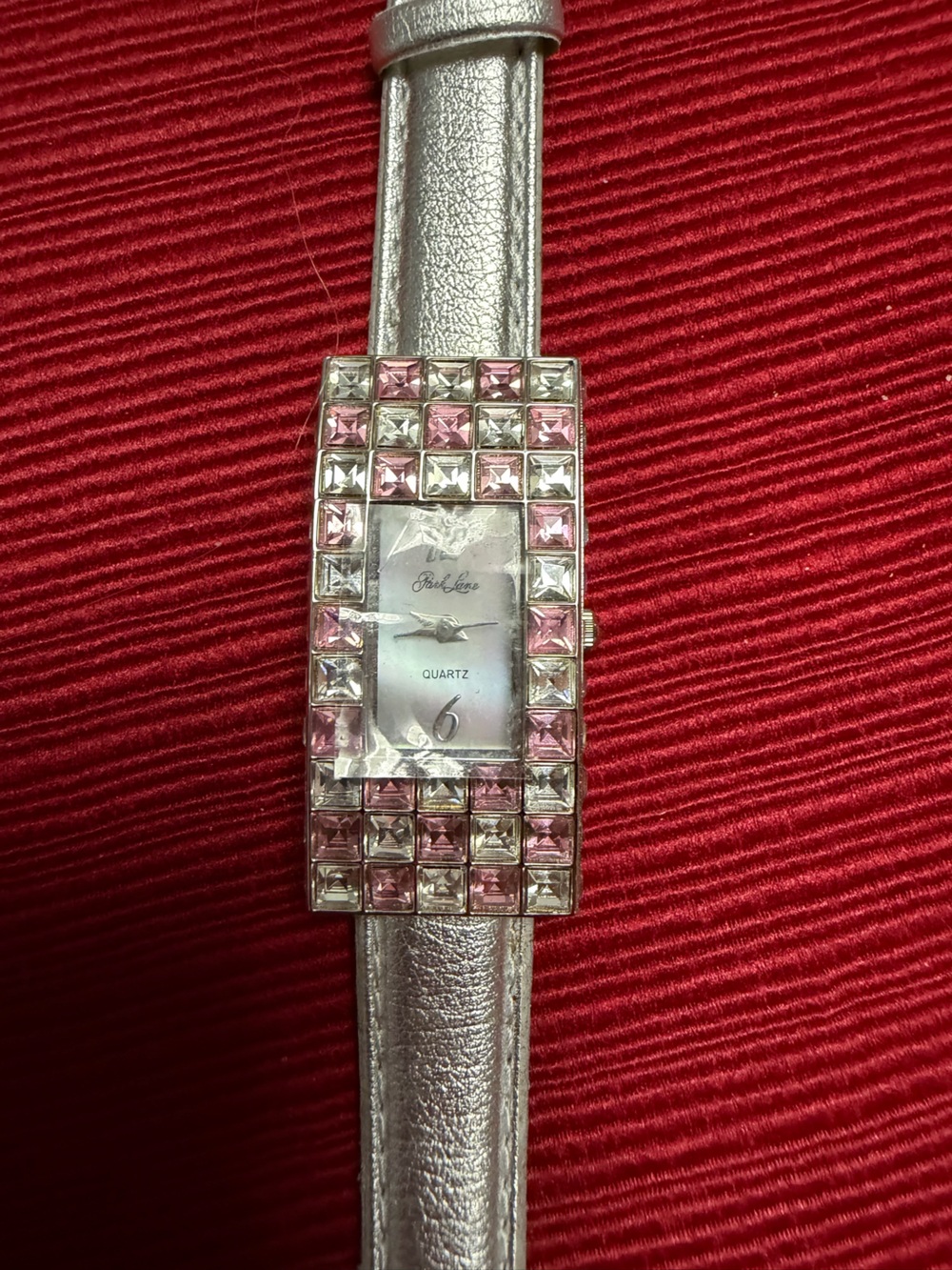 Park Lane Pink & Clear Crystal Silver Watch New Retired